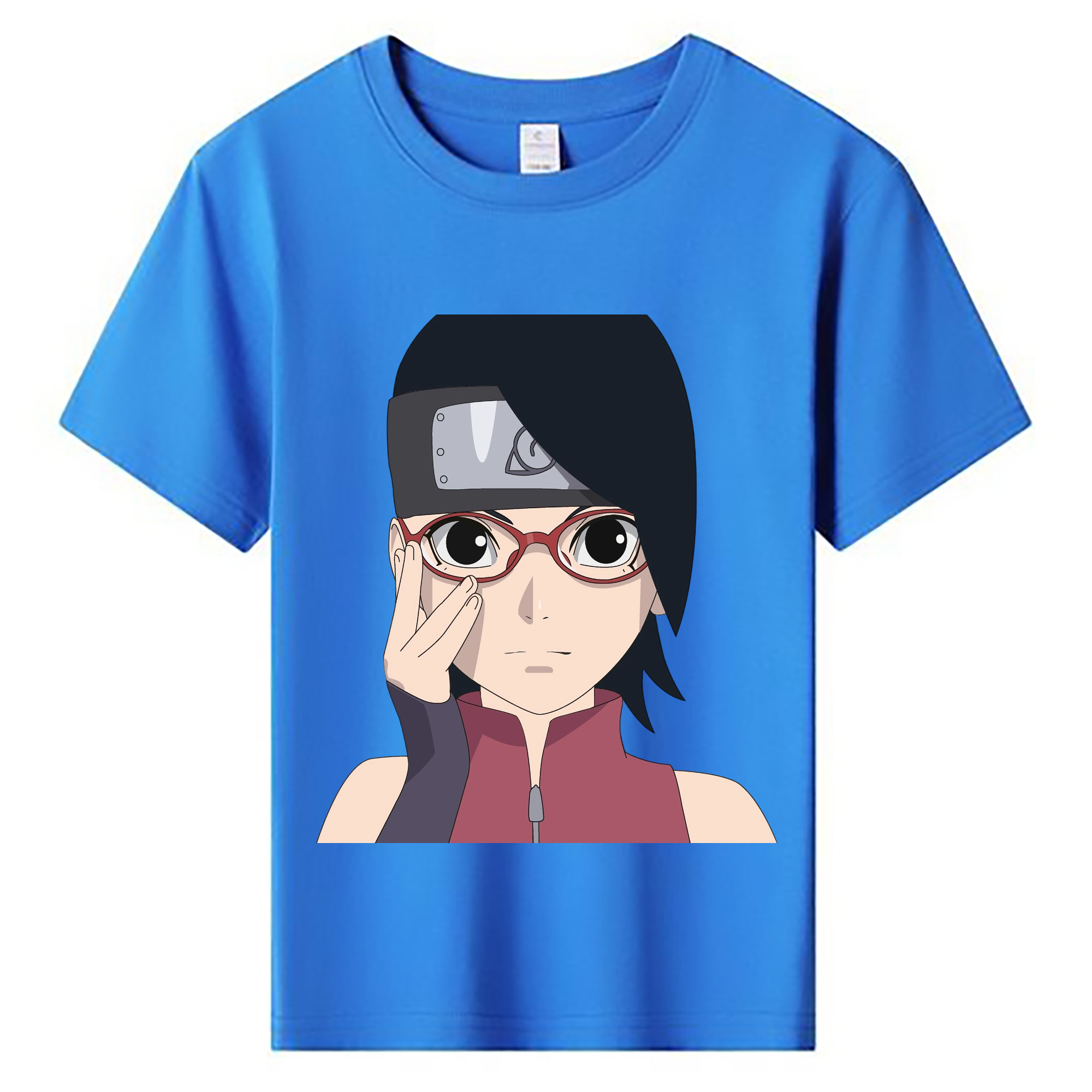 （画像用） NARUTO -ナルト- うちは サラダ Uchiha Sarada 綿100％キッズTシャツ（フロントプリント）